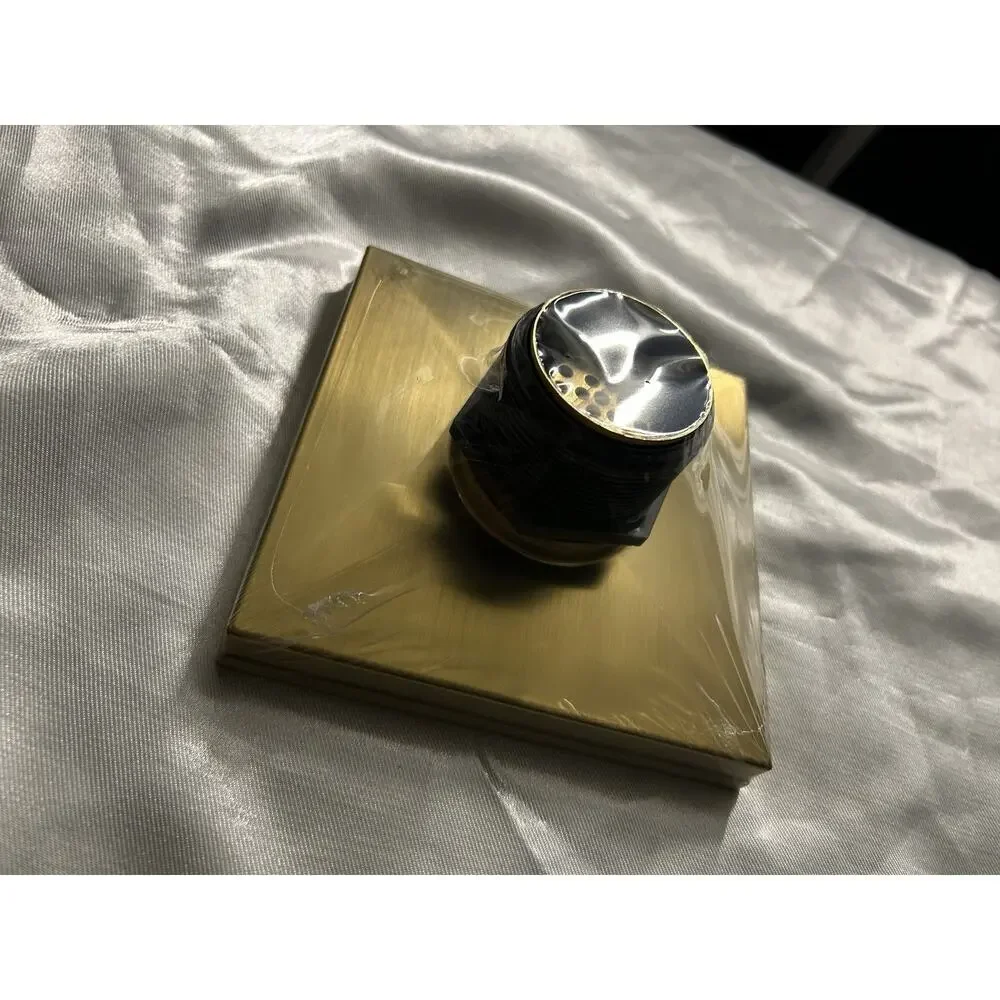 6 in. x 6 in. Brushed Gold Square Shower Drain with Square Pattern Drain Cover